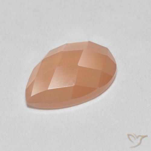 0.94ct Natural Naranja cantaloupe Piedra de Luna, En forma de pera, Translúcido