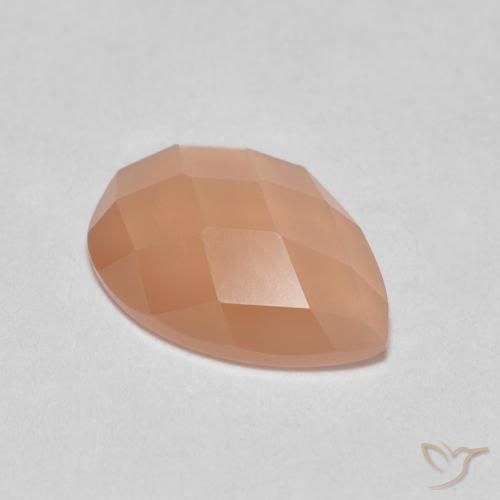 Piedra de Luna Naranja cantaloupe natural de 0.94 ct, En forma de pera, Translúcido