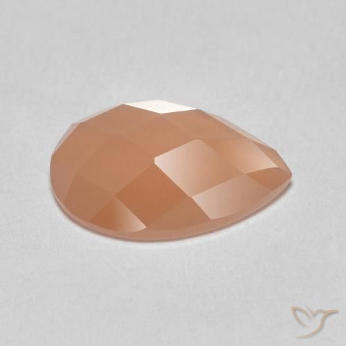 Piedra de Luna Naranja cantaloupe natural de 0.94 ct, En forma de pera, Translúcido