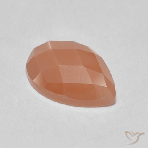 1.06ct Natural Naranja cantaloupe Piedra de Luna, En forma de pera, Translúcido