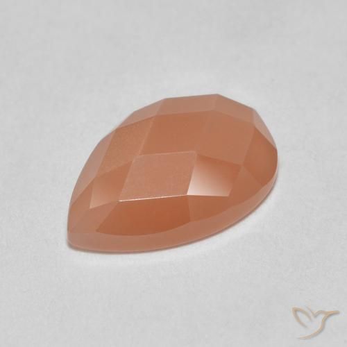 Piedra de Luna Naranja cantaloupe natural de 1.06 ct, En forma de pera, Translúcido