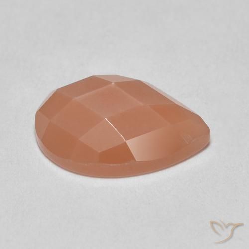 Piedra de Luna Naranja cantaloupe natural de 1.06 ct, En forma de pera, Translúcido