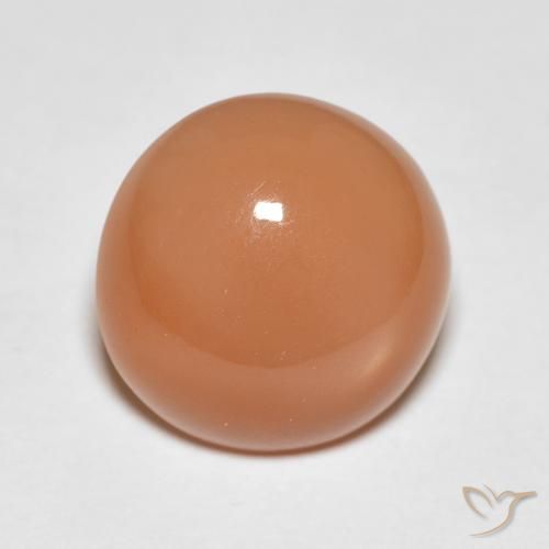 3.87ct Natural Naranja medio Piedra de Luna, Redondo, Translúcido