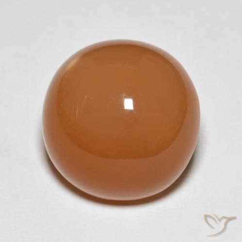 11.93ct Natural Naranja medio Piedra de Luna, Redondo, Translúcido