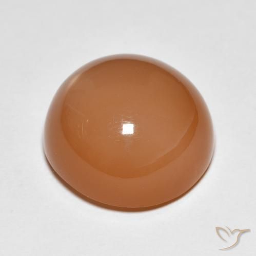 Piedra de Luna Naranja medio natural de 11.93 ct, Redondo, Translúcido