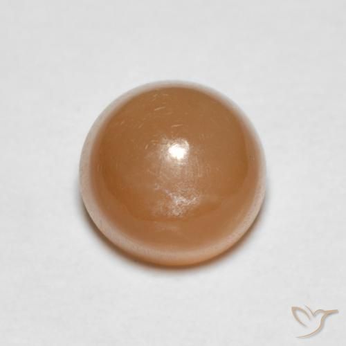 1.19ct Natural Naranja cantaloupe Piedra de Luna, Redondo, Translúcido
