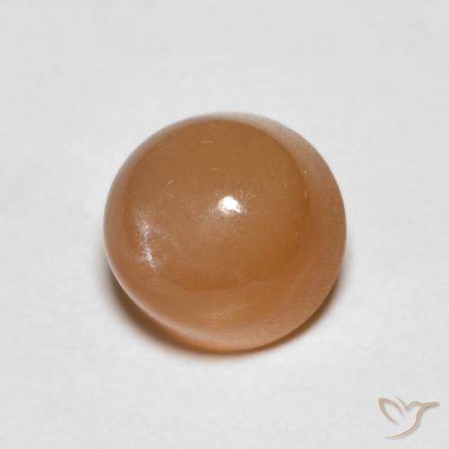 Piedra de Luna Naranja cantaloupe natural de 1.19 ct, Redondo, Translúcido