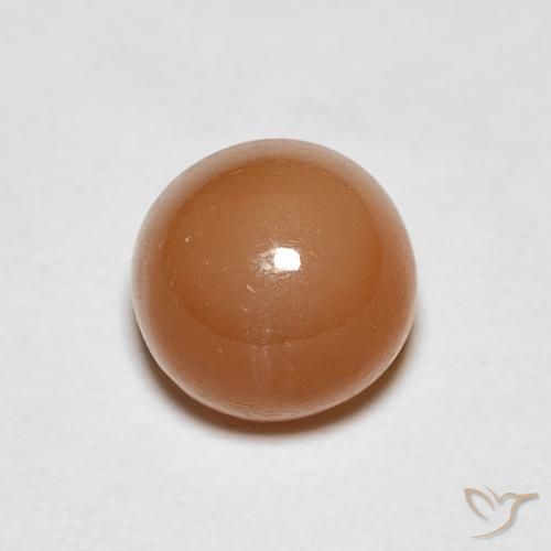 1.06ct Natural Naranja durazno Piedra de Luna, Redondo, Translúcido