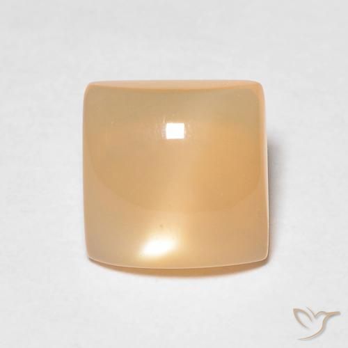 1.03ct Natural Naranja cantaloupe Piedra de Luna, Cuadrado, Translúcido