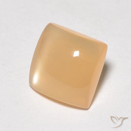 Piedra de Luna Naranja cantaloupe natural de 1.03 ct, Cuadrado, Translúcido