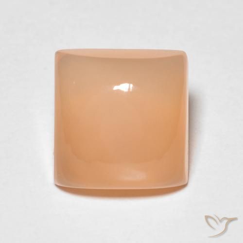 1.86ct Natural Naranja durazno Piedra de Luna, Cuadrado, Translúcido