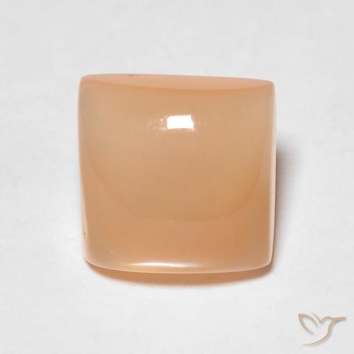 1.63ct Natural Naranja medio Piedra de Luna, Cuadrado, Transparente / Translúcido