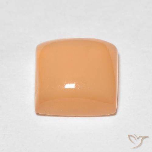 Piedra de Luna Naranja medio natural de 1.63 ct, Cuadrado, Transparente / Translúcido