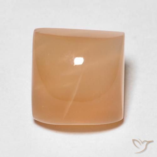 2.56ct Natural Naranja cantaloupe Piedra de Luna, Cuadrado, Translúcido