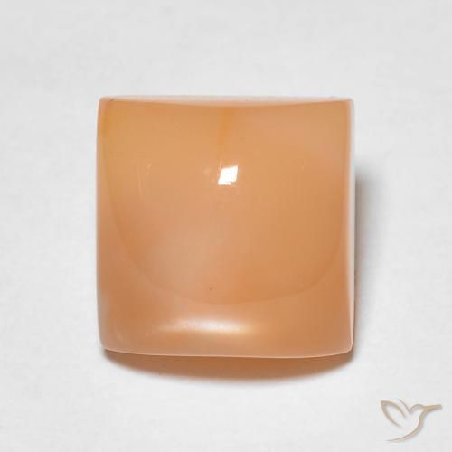 2.28ct Natural Naranja durazno Piedra de Luna, Cuadrado, Translúcido