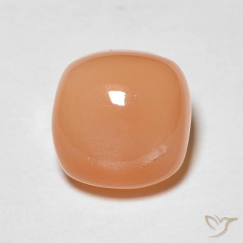 1.85ct Natural Naranja cantaloupe Piedra de Luna, Forma Cojín, Translúcido