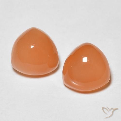 1.75ctw Natural Naranja medio Piedra de Luna, Trillón, Translúcido