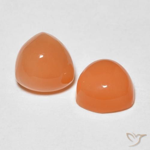 Gemas de Piedra de Luna Naranja medio natural de 1.75 ct, Trillón, Translúcido