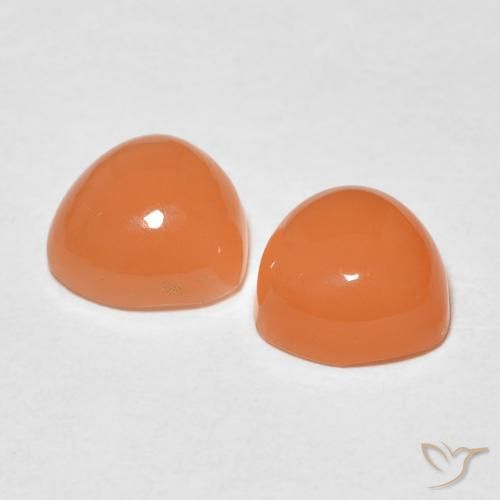 Gemas de Piedra de Luna Naranja medio natural de 1.75 ct, Trillón, Translúcido