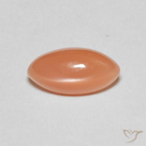 1.24ct Natural Naranja rojizo claro Piedra de Luna, Marquesa, Translúcido