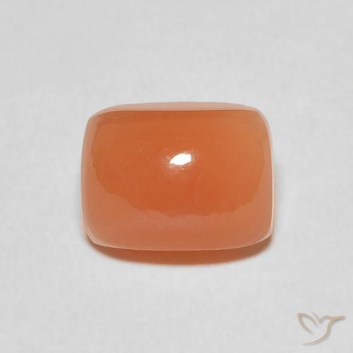 2.80ct Natural Naranja rojizo Piedra de Luna, Forma Cojín, Translúcido