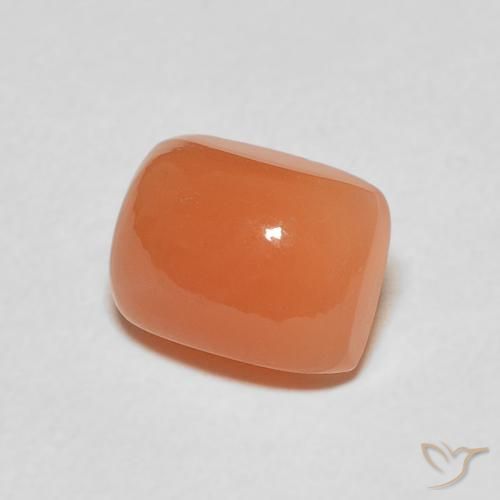 Piedra de Luna Naranja rojizo natural de 2.80 ct, Forma Cojín, Translúcido