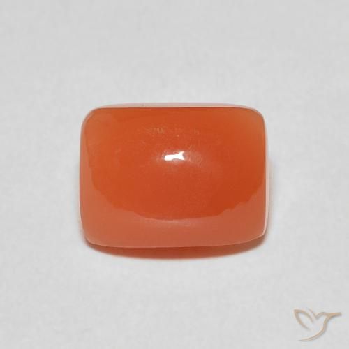 2.40ct Natural Naranja medio Piedra de Luna, Forma Cojín, Translúcido