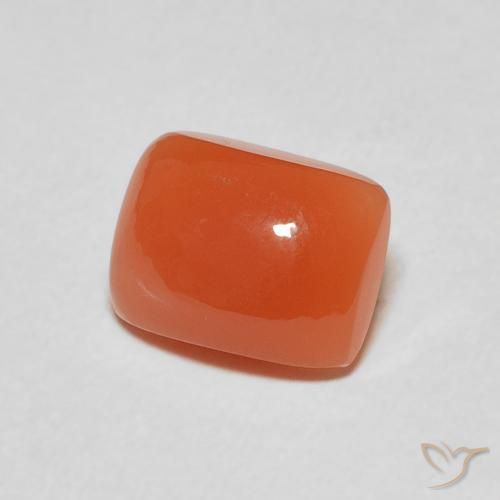 Piedra de Luna Naranja medio natural de 2.40 ct, Forma Cojín, Translúcido