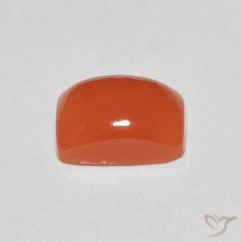 Piedra de Luna Naranja medio natural de 2.40 ct, Forma Cojín, Translúcido