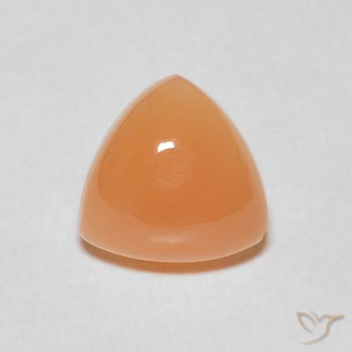 1.83ct Natural Naranja melocotón vívido Piedra de Luna, Trillón, Translúcido