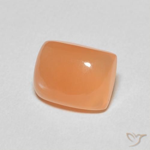 Piedra de Luna Naranja medio natural de 2.54 ct, Forma Cojín, Translúcido