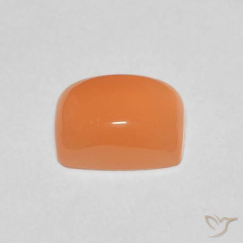 Piedra de Luna Naranja medio natural de 2.54 ct, Forma Cojín, Translúcido