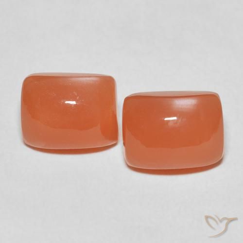 5.54ctw Natural Naranja fuego Piedra de Luna, Forma Cojín, Translúcido