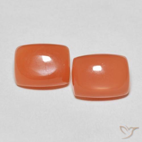 4.82ctw Natural Naranja intenso Piedra de Luna, Forma Cojín, Translúcido