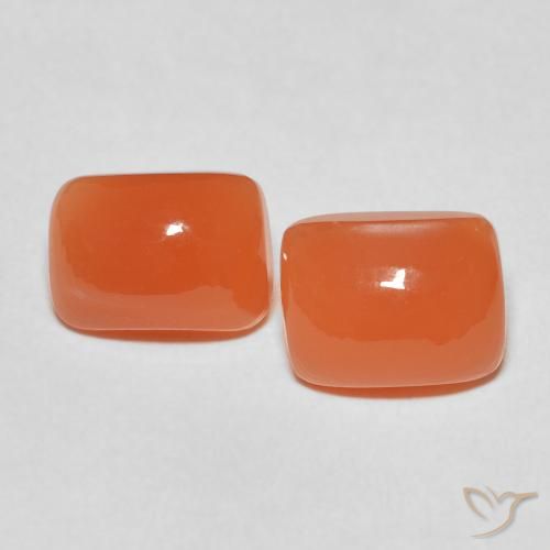 4.87ctw Natural Naranja fuego Piedra de Luna, Forma Cojín, Translúcido