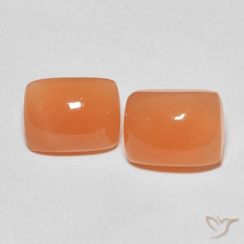 4.85ctw Natural Naranja rojizo Piedra de Luna, Forma Cojín, Translúcido