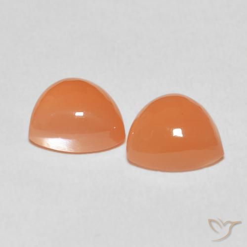Gemas de piedra de luna naranja natural de 3,54 ct, trillón, translúcido