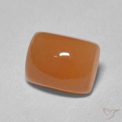 Piedra de Luna Naranja oscuro natural de 2.75 ct, Forma Cojín, Translúcido