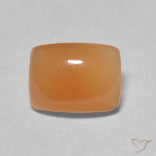 2.19ct Natural Naranja melocotón vívido Piedra de Luna, Forma Cojín, Translúcido