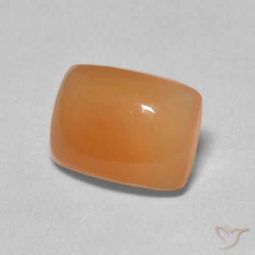 Piedra de Luna Naranja melocotón vívido natural de 2.19 ct, Forma Cojín, Translúcido