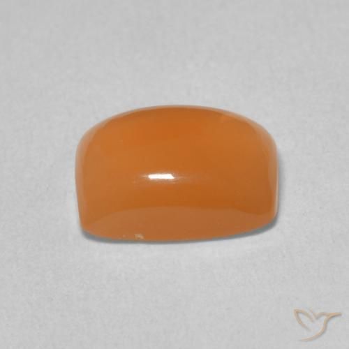 Piedra de Luna Naranja melocotón vívido natural de 2.19 ct, Forma Cojín, Translúcido