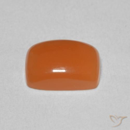 Piedra de Luna Naranja medio natural de 2.04 ct, Forma Cojín, Translúcido