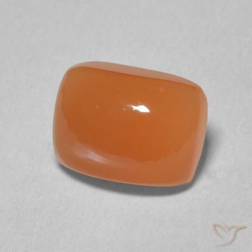 Piedra de Luna Naranja medio natural de 2.41 ct, Forma Cojín, Translúcido
