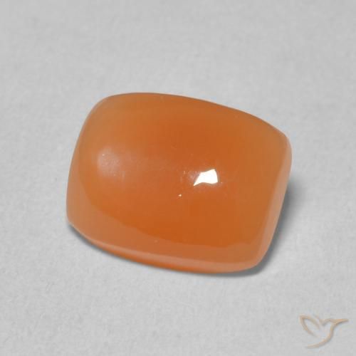 Piedra de Luna Naranja rojizo natural de 1.96 ct, Forma Cojín, Translúcido