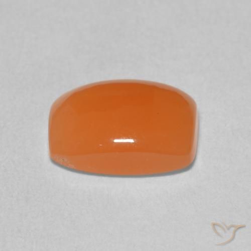Piedra de Luna Naranja rojizo natural de 1.96 ct, Forma Cojín, Translúcido