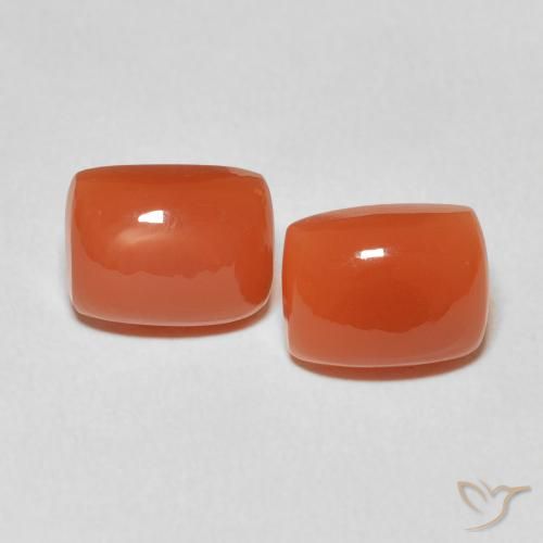 4.98ctw Natural Naranja rojizo Piedra de Luna, Forma Cojín, Translúcido