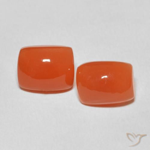5.34ctw Natural Naranja fuego Piedra de Luna, Forma Cojín, Translúcido