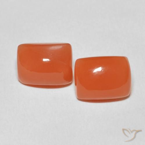 4.57ctw Natural Naranja medio Piedra de Luna, Forma Cojín, Translúcido