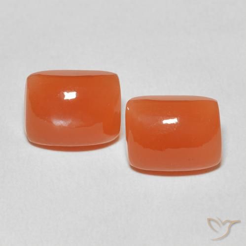 4.96ctw Natural Naranja intenso Piedra de Luna, Forma Cojín, Translúcido