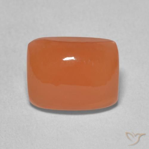 2.53ct Natural Naranja rojizo Piedra de Luna, Forma Cojín, Translúcido